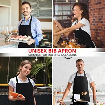 Utopia Kitchen 2 Pack Bib Apron, Adjustable with 2 Pockets, Water and Oil Resistant, Cooking Kitchen Chef Apron for Women Men