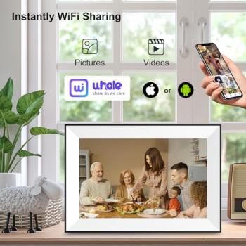 Digital Picture Frame,10.1Inch Digital Photo Frame Wifi smart Electronic Frame with 16GB 1280x800 IPS Touch Screen,Auto-Rotate,Easy to use Load from Phone Share Pohto/Video Best Wishes Gift for mom