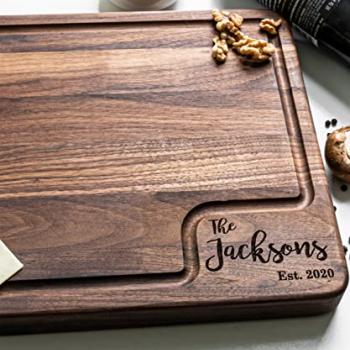 Personalized Cutting Board 100% USA Made - Custom Cutting Boards Wood Engraved Custom Cutting Board/Thick & Solid Maple, Cherry and Walnut Hardwood - Personalized Cutting Boards Wood Engraved