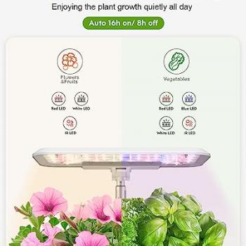 Hydroponics Growing System Indoor Garden: 8 Pods Herb Garden Kit Indoor with LED Grow Light Quiet Smart Water Pump Automatic Timer Healthy Fresh Herbs Vegetables - Hydroponic Planter for Home Kitchen