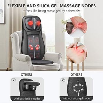 Snailax shiatsu Neck & Back Massager with Heat, Full Back Kneading Shiatsu or Rolling Massage, Massage Chair pad with Height Adjustment, Back Massager for Neck and Shoulder