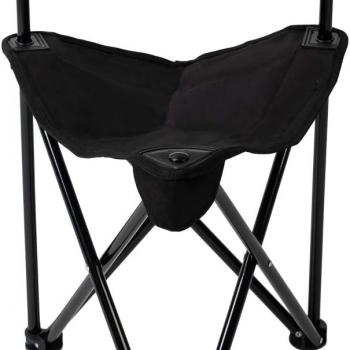 Lightweight Portable Tripod Camp Chair, Includes Carry Bag - polyester,steel,Black