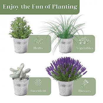 PERFNIQUE Indoor Herb Garden, Herb Garden Planter for Indoor/Outdoor, Farmhouse Plant Pots, Windowsill Herb Garden with Tray(Planter only) Window Pots