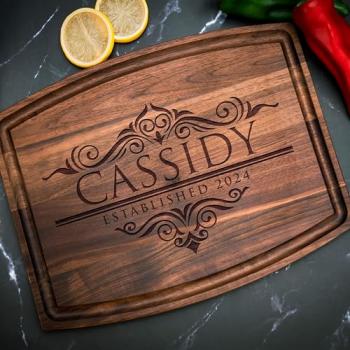 Personalized Cutting Board, 11 Designs, 5 Wood Styles - Housewarming Wedding Gifts for Couple,Personalized Gifts for Mom and Dad, Grandma , Engraved Kitchen Sign