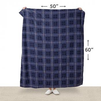 Sunbeam Royal Ultra Rodeen Blue Plaid Heated Personal Throw / Blanket, Cozy-Warm, Adjustable Heat Settings