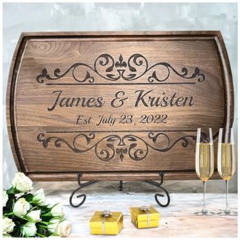 Personalized Wooden Cutting Board Crafted in USA – Best Serves as Cheese Board, Cutting Board, Chopping Board, Charcuterie Board – Unique Personalized Wood Gift for Wedding, Housewarming, Anniversary