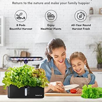 Hydroponics Growing System Indoor Garden: Herb Garden Kit Indoor with LED Grow Light Quiet Smart Water Pump Automatic Timer Healthy Fresh Herbs Vegetables - Hydroponic Planter for Home Kitchen Office