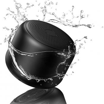 Bobtot Portable Bluetooth Speakers Wireless Speaker- Waterproof Speaker with Loud Stereo Sound,15 Hours Playtime, Rechargeable Battery, Built-in Microphone, Mini Speaker with Strap to Carry, Black