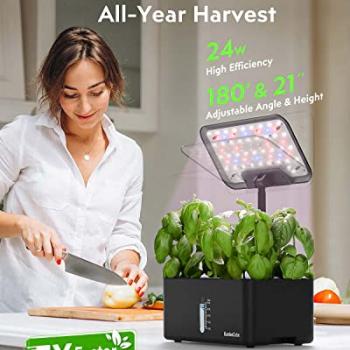 Hydroponics Growing System Indoor Garden: Herb Garden Kit Indoor with LED Grow Light Quiet Smart Water Pump Automatic Timer Healthy Fresh Herbs Vegetables - Hydroponic Planter for Home Kitchen Office