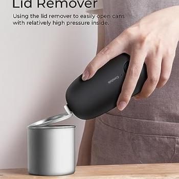 Canslab Rechargeable Electric Can Openers for Kitchen for Seniors with Arthritis- USB Battery Automatic Can Opener for Any Size Can - Smooth Edge, Handsfree, Easy One Touch Side Cut Opener, Black