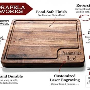 Personalized Cutting Board 100% USA Made - Custom Cutting Boards Wood Engraved Custom Cutting Board/Thick & Solid Maple, Cherry and Walnut Hardwood - Personalized Cutting Boards Wood Engraved