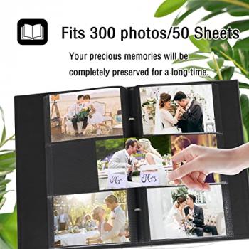 Artmag Photo Album 4x6 300 Photos, Extra Large Capacity Leather Cover Wedding Family Photo Albums Holds 300 Horizontal 4x6 Photos(Dark Green)