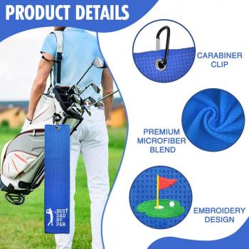 Best Dad by Par Funny Golf Towel, Golf Gifts for Men Women, Golf Accessories for Men or Women, Birthday Gifts for Golf Fan, Retirement Gift for Men Dad Grandpa