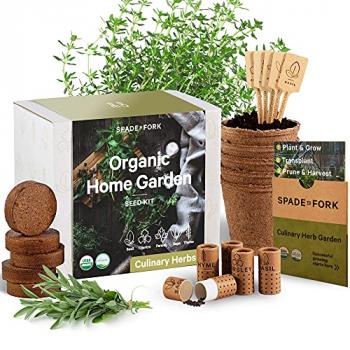 Organic Herb Garden Kit Indoor - Certified Organic & Made in USA | Herb Plants for Women and Men, Indoor Herb Garden Starter Kit, Herb Growing Kit Indoor, Plant Growing Kit, Herb Starter Kit Plant Kit