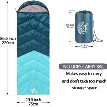 Sleeping Bag 4 Seasons Adults & Kids for Camping Hiking Trips Warm Cool Weather,Lightweight and Waterproof with Compression Bag,Indoors Outdoors Activities