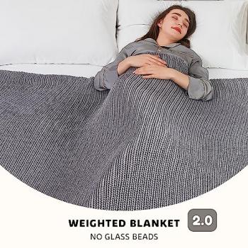 L'AGRATY Knitted Weighted Blanket - 60"x80" 15lbs Cooling Chunky Knit Heavy Blanket for Adults Braided Crochet Throw Thick Cable Yarn Knit Decorative Blanket No Beads Evenly Weighted Machine Washable