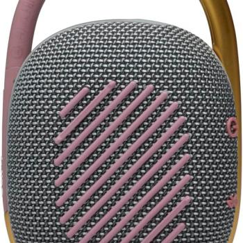 JBL Clip 4 - Portable Mini Bluetooth Speaker, big audio and punchy bass, integrated carabiner, IP67 waterproof and dustproof, 10 hours of playtime, speaker for home, outdoor and travel (Grey)