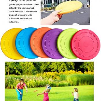 Kids Flying Disc Toy Outdoor Playing Lawn Game Disk Flyer for Kindergarten Teaching Soft Silicone Colorful 6 Pack Bulk Set…