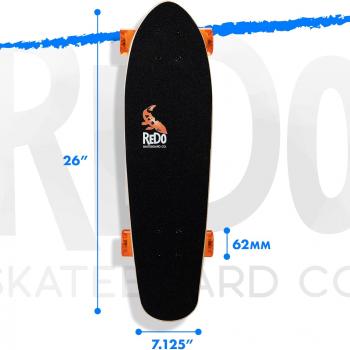 ReDo Skateboard Co. ReDo Skateboard 26" x 7.25" Mini Branson Koi Cruiser Complete Skateboard for Boys Girls Kids Teens