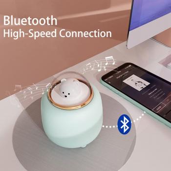 Bluetooth Speaker with Lights, Bear Wireless Speaker with Adjustable Dual Night Light for Kawaii Room Decor, Bedroom Birthday Gifts for Teen Girls Kids Cute Stuff