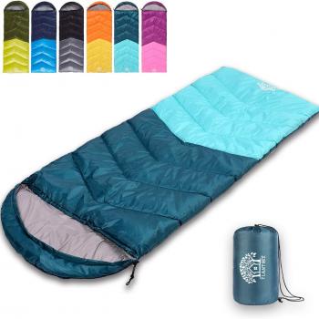 Sleeping Bag 4 Seasons Adults & Kids for Camping Hiking Trips Warm Cool Weather,Lightweight and Waterproof with Compression Bag,Indoors Outdoors Activities