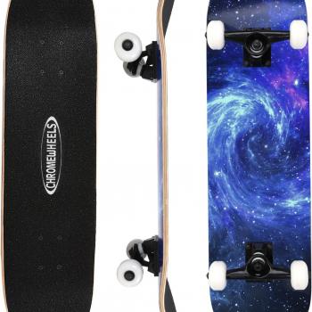 ChromeWheels 31 inch Skateboard Complete Skateboards Double Kick Skate Board 7 Layer Canadian Maple Deck Skateboard for Kids and Beginners