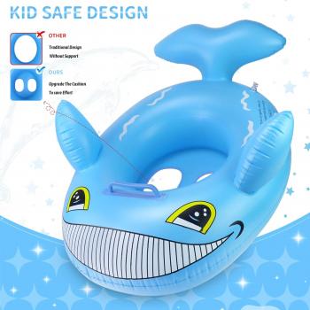 24" 3 Pack Pool Inflatable Floats for Kids, Dinosaur Flamingo Whale Swim Floats Tube Rings,Swimming Rings for Kids Swimming Pool Beach Summer Water Float Party Outdoor