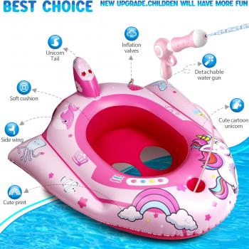 HopeRock Unicorn Pool Floats for Kids and Toddlers,with Water Gun, Pool Toys for 3-8 Years Old Girls and Boys, Inflatable Swimming Pool Toys