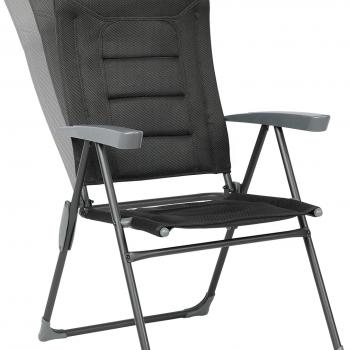 TIMBER RIDGE Adjustable Folding Patio High Back for Adults Lightweight Aluminum Padded Lawn Chair for Outside, Heavy Duty Supports 300 LBS, Black