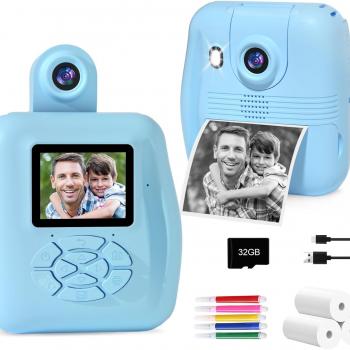 PROGRACE Instant Print Kids Camera - 1080P Digital Camera for Kids, Toys Camera with Instant Pictures, Birthday Gifts for 3-12 Year Old Girls Boys