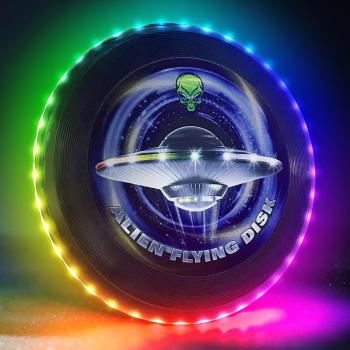 Glow in The Dark LED Flying Disc- 38 RGB LED Lights, 7+5 Light Modes, Rechargeable, IP67 Waterproof Outdoor Games Cool Toys for Adult and Family/Boys/Teens/Kids Beach Camping Lawn Yard Games