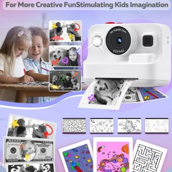 Kids Camera Instant Print, MEETRYE Instant Print Camera for Kids 4-14 Year Old, Christmas Birthday Gifts Digital Camera Toy for 5 6 7 8 9 10 Year Old Girls Boys Toddlers