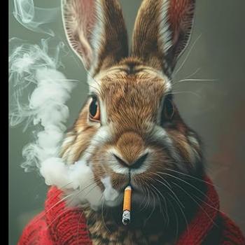 WishMerge Funny Smoking Rabbit Bullet Journal Cover Design