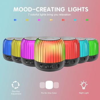 Night Light Bluetooth Speaker, Multicolor Changing Bedside Lamp, LED Table Lamp, Built-in Mic, Support TF Card, MP3 Player, Best Gifts for Girls Boys Teens Women Men Friends Christmas