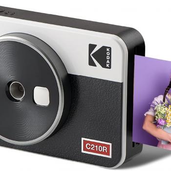 KODAK Mini Shot 2 Retro 4PASS 2-in-1 Instant Digital Camera and Photo Printer (2.1x3.4 inches) + 8 Sheets, White