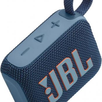 JBL Go 4 - Ultra-Portable, Waterproof and Dustproof Bluetooth Speaker, Big Pro Sound with punchy bass, 7-Hour Built-in Battery, Made in part with recycled materials (Blue)