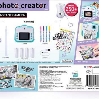 Canal Toys Photo Creator Instant Print Camera – Photo, Selfie and Video – Thermal Paper for 250 Photos – LCD Screen. 8+, Blue