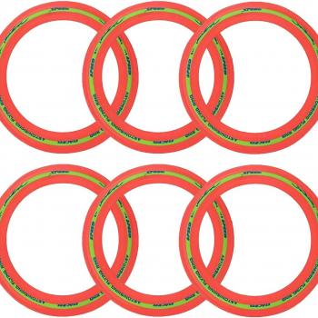 Flying Aero Discs, 6 Pack Sports Outdoor Pro Flyer Rings | Plastic Toy Ultimate Glider Toss Game for Kids and Adults (11 inches)