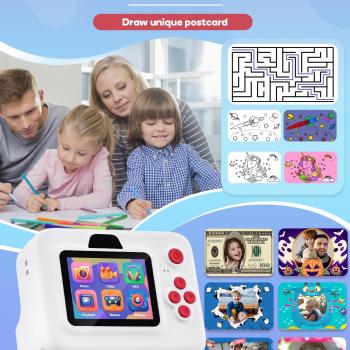 Dylanto Instant Print Camera for Kids,2.4 Inch Screen Kids Instant Cameras, Christmas Birthday Gifts for Girls Age 3-12, Portable Toddler Toy for 3 4 5 6 7 8 9 10 Year Old Girls Boys White