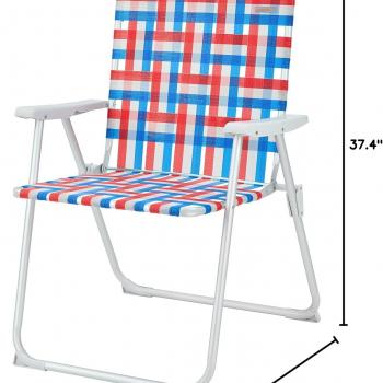 #WEJOY Folding Webbed Lawn Beach Chair - Oversized 17-in High Beach Chair for Adults Heavy Duty,Aluminum High Seat Camping Chair for Outdoor Garden Park Backyard