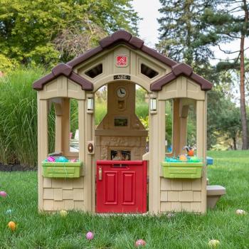 Step2 Charming Cottage Kids Playhouse, Indoor and Outdoor Playset, Interactive Sounds, Toddlers 2+ Years Old, Easy to Assemble Backyard Discovery Playhouse