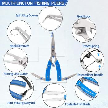 Fishing Tool Kit Fishing Pliers Fish Gripper Fishing Scale Fish Grip Tools Set Saltwater Resistant Fishing Gear (Simple set - A)