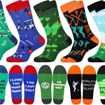 Jeasona Mens Funny Fun Crazy Funky Dress Crew Socks Gifts for Men Dad Grandpa