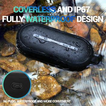 SOWO Portable Bluetooth Speaker with Powerful Bass - Wireless Speaker with Partyboom Technology - 30W, IP67 Waterproof - Stereo Sound for Outdoor, Camping and Travel Use - Black