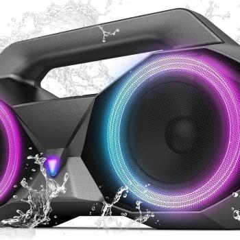 KMAG Portable Bluetooth Speaker - IPX7 Waterproof Wireless Speakers with 80W Loud HiFi Stereo Sound, 24H Playtime, Dynamic Light, Deep Bass, Dual Pairing, 5.3 BT for Outdoor, Home, Party, Gifts