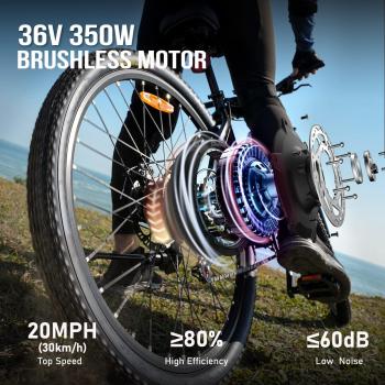 HOTEBIKE Electric Bike for Adults with 36V 10AH Removable Hidden Battery, Electric Mountain Bike 27.5" Ebike for Men Women, 350W(Peak 500W) Electric Bicycle with Professional 21 Speed Gears