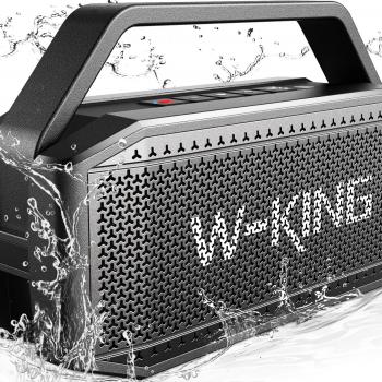 W-KING Bluetooth Speaker- 100W Peak 60W RMS Deep Bass, IPX6 Portable Waterproof Loud Bluetooth Speakers Wireless with Subwoofer, 40H/Power Bank/TF/AUX/EQ, Party Boombox Outdoor Large Bluetooth Speaker