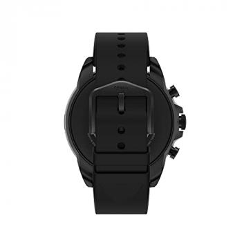 Fossil Men's Gen 6 44mm Stainless Steel and Silicone Touchscreen Smart Watch, Color: Black (Model: FTW4061V)