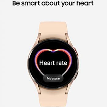 SAMSUNG Galaxy Watch 4 40mm Smartwatch with ECG Monitor Tracker for Health, Fitness, Running, Sleep Cycles, GPS Fall Detection, Bluetooth, US Version, SM-R860NZDAXAA, Pink Gold