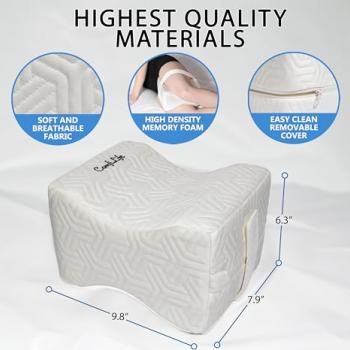 ComfiLife Knee Pillow for Side Sleepers – Cooling Leg Pillow for Side Sleeping – Knee Pillow with Strap for Hip Pain, Back Pain, Sciatica Pain Relief – Memory Foam Hip Pillow Contour Design